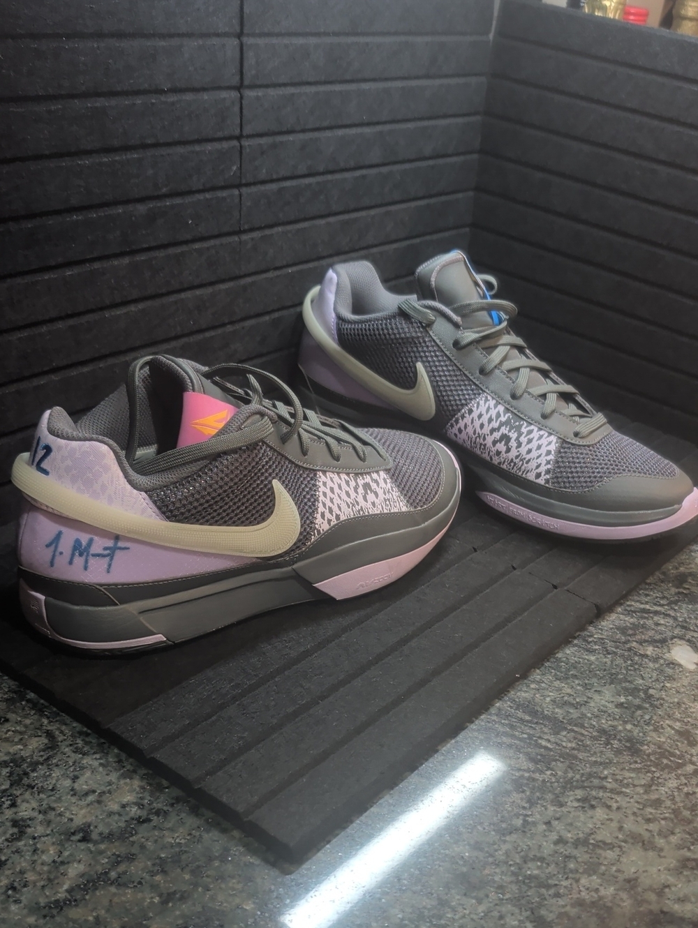 Nike Original Ja Morant Ja 1's Gray and Lavender Low-Top Sneakers